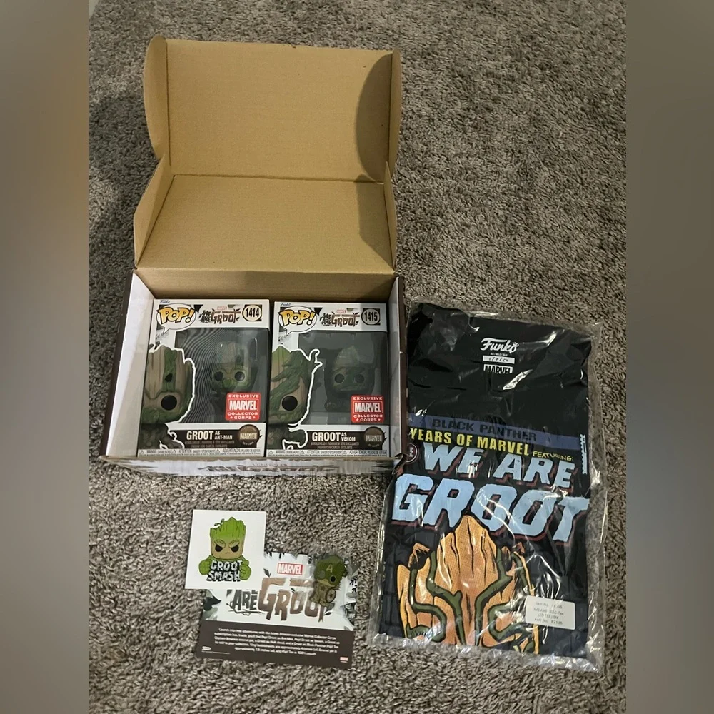Funko Pop!Marvel Collector Corps 5 Pieces We Are Groot Mystery Box Size S